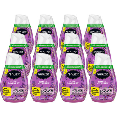 Renuzit Gel Air Freshener - 7 fl oz (0.2 quart) - Lovely Lavender - 12 / Carton
