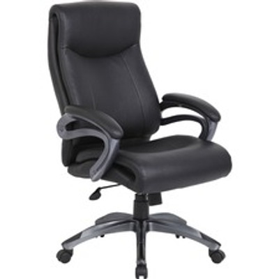 Boss B8661 Executive Chair - Black Seat Color - LeatherPlus Seat Material - Gray Back Color - Leather Back Material - Black, Gray Frame Color - Nylon Frame Material - 5-star Base - 1 Each