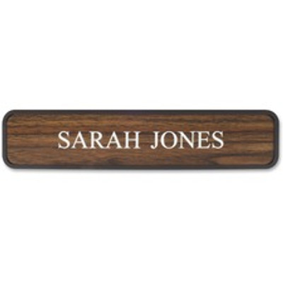 Xstamper Designer Framed Wall/Door Sign - 10" Holding Width x 2" Holding Height - Rectangular Shape - Wall, Door - Rounded Corner - Plastic - Brown - 1 Each