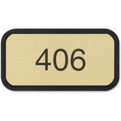 Xstamper Designer Framed Wall/Door Sign - 4" Holding Width x 2" Holding Height - Rectangular Shape - Wall, Door - Rounded Corner - Plastic - Black - 1 Each