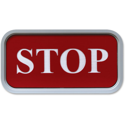 Xstamper Designer Framed Wall/Door Sign - 4" Holding Width x 2" Holding Height - Rectangular Shape - Wall, Door - Rounded Corner - Plastic - Gray - 1 Each