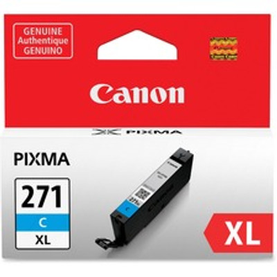 Canon CLI-271 Original High Yield Inkjet Ink Cartridge - Cyan - 1 Each - Inkjet - High Yield - Cyan - 1 Each