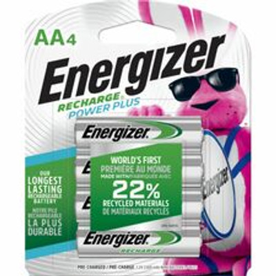 Energizer Recharge Power Plus Rechargeable AA Battery 4-Packs - For Multipurpose - Battery Rechargeable - AA - 2300 mAh - 1.2 V DC - 4/Pack - 24 / Carton