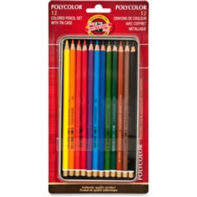Koh-I-Noor Polycolor Colored Pencils Set - 3.8 mm Assorted Lead - Cedar Barrel - 12 / Set