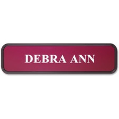 Xstamper Designer Framed Wall/Door Sign - 8" Width x 2" Height - Rectangular Shape - Rounded Corner - Plastic - Brown - 1 Each