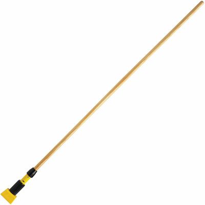 Rubbermaid Commercial Gripper Wet Mop 60" Hardwood Handles - 60" Length - Yellow - Hardwood - 12 / Carton