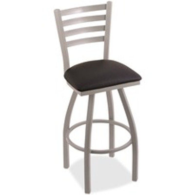 Holland Bar Stools 410 Jackie Swivel Stool - Black Seat Color - Hardwood, Vinyl Seat Material - Powder Coated, Nickel Frame Color - Steel Frame Material - Four-legged Base - 1 Each
