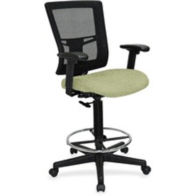 Lorell Mesh Back Drafting Stool - Dillon Sage Seat Color - Vinyl Seat Material - Black Back Color - Mesh Back Material - Black Frame Color - Mid Back - 5-star Base - Sage - Vinyl - Armrest - 1 Each