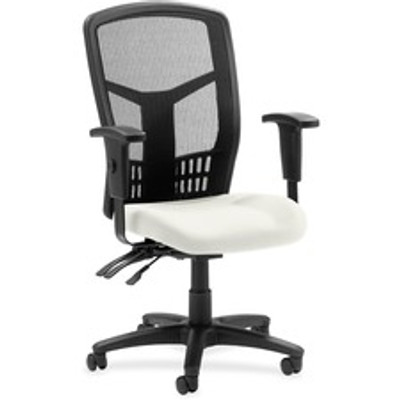 Lorell Executive High-back Mesh Chair - Dillon Snow Seat Color - Vinyl Seat Material - Black Back Color - Mesh Back Material - Black Frame Color - Steel, Plastic Frame Material - High Back - 5-star Base - Snow - 1 Each