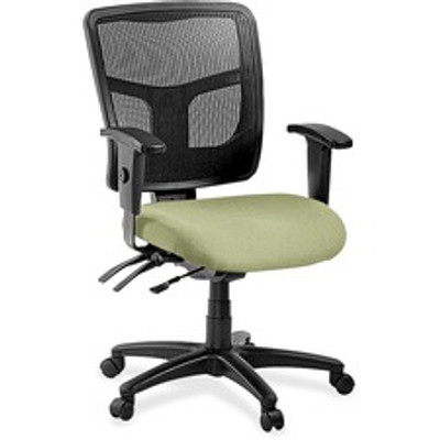 Lorell ErgoMesh Series Managerial Mesh Mid-Back Chair - Dillon Sage Seat Color - Vinyl Seat Material - Black Back Color - Mesh Back Material - Mid Back - 5-star Base - 1 Each