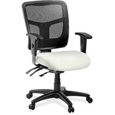 Lorell ErgoMesh Series Managerial Mesh Mid-Back Chair - Dillon Snow Seat Color - Vinyl Seat Material - Black Back Color - Mesh Back Material - Mid Back - 5-star Base - 1 Each