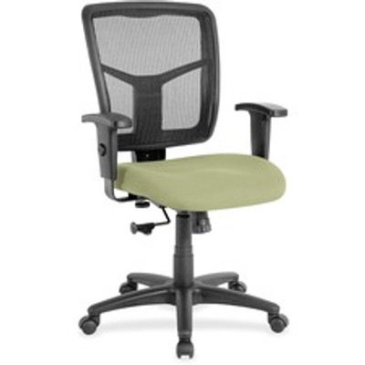 Lorell Ergomesh Managerial Mesh Mid-back Chair - Dillon Sage Seat Color - Vinyl Seat Material - Black Back Color - Mesh Back Material - Mid Back - 5-star Base - 1 Each