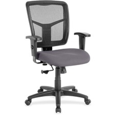 Lorell Ergomesh Managerial Mesh Mid-back Chair - Canyon Carbon Seat Color - Vinyl Seat Material - Black Back Color - Mesh Back Material - Mid Back - 5-star Base - 1 Each