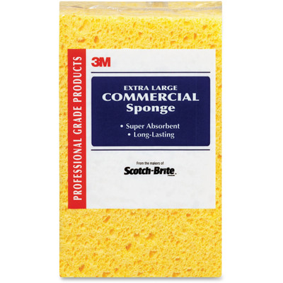 Scotch-Brite Extra-Large Commercial Sponge - 24 / Carton - Cellulose - Yellow