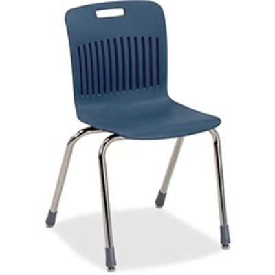 Virco Analogy Series Seating - Navy Blue Seat Color - Plastic Seat Material - Navy Blue Back Color - Plastic Back Material - Chrome Frame Color - Four-legged Base - 4 / Carton