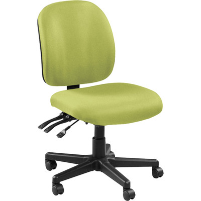 Lorell Mid-back Armless Task Chair - Fabric Seat Material - Fabric Back Material - Mid Back - 5-star Base - Green, Apple Green - 1 Each