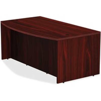 Lorell Chateau Series Bowfront Desk - 29.5" Height x 36" Width x 72" Depth, x 1.5" Thickness Top - Reeded Edge - 1 Each