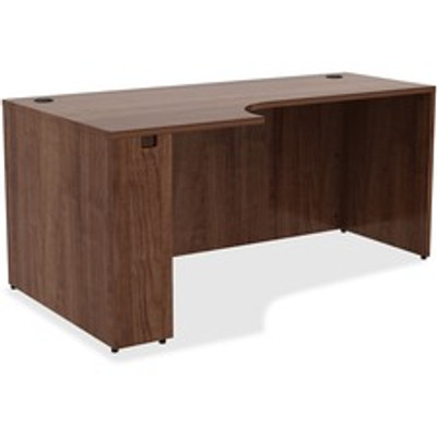 Lorell Essentials Series Left Corner Credenza - 29.5" Height x 66" Width x 36" Depth - Material: Metal - Finish: Walnut Laminate - 1 Each