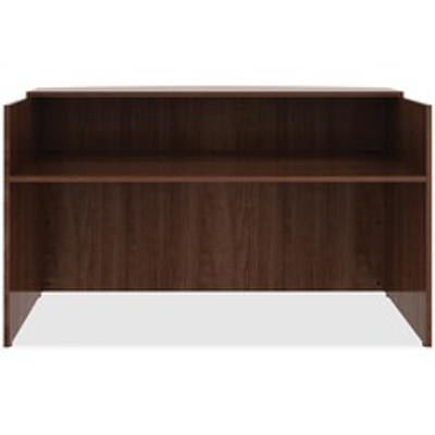 Lorell Essentials Series Front Reception Desk - 42.5" Height x 72" Width x 36" Depth - Material: Metal - Finish: Walnut, Laminate - 1 Each