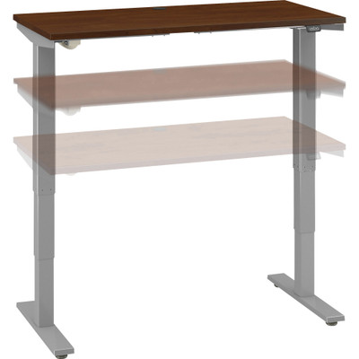 Bush Business Furniture Move 40 Series 48w X 24d Electric Height Adjustable Standing Desk - Hansen Cherry Rectangle Top - Silver T-shaped Base - 2 Legs - 176 lb Capacity - Height Adjustable - 24" to 48" Adjustment - 47.60" Table Top Width x 23.35"...