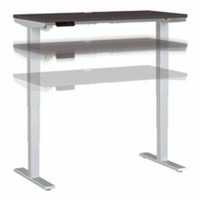 Bush Business Furniture Move 40 Series 48w X 24d Electric Height Adjustable Standing Desk - Storm Gray Rectangle Top - Silver T-shaped Base - 2 Legs - 176 lb Capacity - Height Adjustable - 24" to 48" Adjustment - 47.60" Table Top Width x 23.35" Ta...