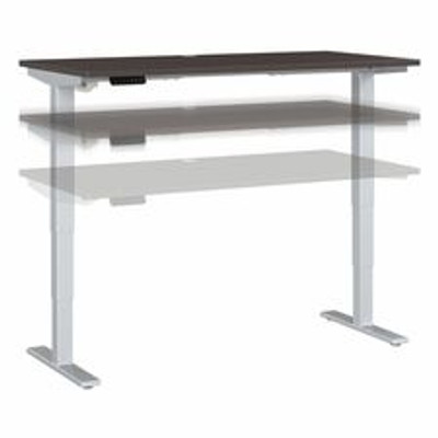 Bush Business Furniture Move 40 Series 60w X 30d Electric Height Adjustable Standing Desk - Storm Gray Rectangle Top - Silver T-shaped Base - 176 lb Capacity - Height Adjustable - 28.17" to 48.24" Adjustment - 59.45" Table Top Width x 29.37" Table...