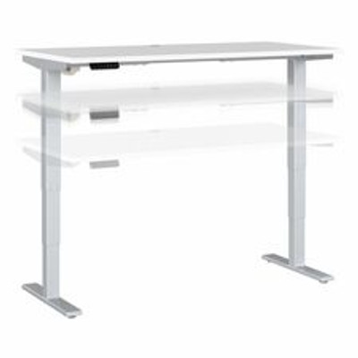 Bush Business Furniture Move 40 Series 60w X 30d Electric Height Adjustable Standing Desk - White Rectangle Top - Silver T-shaped Base - 176 lb Capacity - Height Adjustable - 28.17" to 48.24" Adjustment - 59.45" Table Top Width x 29.37" Table Top ...