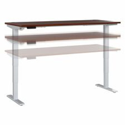 Bush Business Furniture Move 40 Series 72w X 30d Electric Height Adjustable Standing Desk - Hansen Cherry Rectangle Top - Silver T-shaped Base - 176 lb Capacity - Height Adjustable - 28.17" to 48.24" Adjustment - 71.02" Table Top Width x 29.37" Ta...
