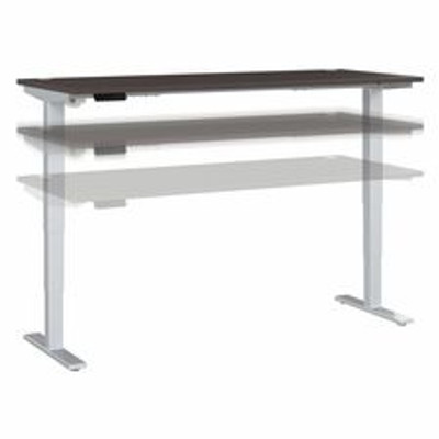 Bush Business Furniture Move 40 Series 72w X 30d Electric Height Adjustable Standing Desk - Storm Gray Rectangle Top - Silver T-shaped Base - 176 lb Capacity - Height Adjustable - 28.17" to 48.24" Adjustment - 71.02" Table Top Width x 29.37" Table...