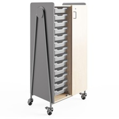 Safco Whiffle Typical Double Rolling Storage Cart - 153 lb Load Capacity - 4 Casters - 3" Caster Size - Laminate, Particleboard, Polyvinyl Chloride (PVC), Metal, Thermofused Laminate (TFL), Steel - 30" Width x 19.75" Depth x 60" Height - Gray - 1 ...