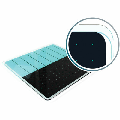 Floortex Cleartex Glacier Teal & Black Plan & Grid Glass Dry-Erase Board - 14" x 14" - 14" (1.2 ft) Width x 14" (1.2 ft) Height - Light Teal Tempered Glass Surface - Square - Magnetic - Magnetic, Smooth Writing, Ghost Resistant, Stain Resistant, E...