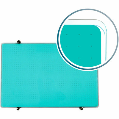 Floortex Viztex&reg; Glacier Teal Multi-Purpose Grid Glass Dry-Erase Board 24" x 36" - 24" (2 ft) Width x 36" (3 ft) Height - Teal Tempered Glass Surface - Rectangle - Magnetic - Magnetic, Smooth Writing, Ghost Resistant, Stain Resistant, Easy to ...