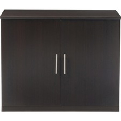 Safco Medina Mocha Laminate Office Unit - x 1" Thickness Work Surface, 29.5" Height x 36" Width x 20" Depth Return, x 0" Thickness Table Top, 26.3" Height x 17.8" Width x 1" Thickness Door - 2 Door(s) - 1 Adjustable Shelf(ves) - Beveled Edge - Mat...