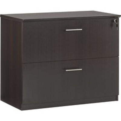 Safco Medina Mocha Laminate Office Unit - x 1" Thickness Work Surface, 29.5" Height x 36" Width x 20" Depth Lateral File, x 0" Thickness Table Top, 9.1" Height x 11.9" Depth DrawerFile Drawer(s) - Beveled Edge - Material: Medium Density Fiberboard...