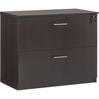 Safco Medina Mocha Laminate Office Unit - x 1" Thickness Work Surface, 29.5" Height x 36" Width x 20" Depth Lateral File, x 0" Thickness Table Top, 9.1" Height x 11.9" Depth DrawerFile Drawer(s) - Beveled Edge - Material: Medium Density Fiberboard...
