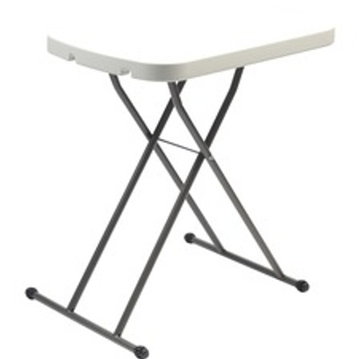 Iceberg IndestrucTable Small Space Personal Table - Platinum Top - 25 lb Capacity - Height Adjustable - 20.80" to 26.60" Adjustment - 26.60" Table Top Width x 17.80" Table Top Depth - 26.60" Height - High-density Polyethylene (HDPE), Resin Top Mat...