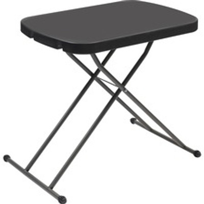 Iceberg IndestrucTable Small Space Personal Table - Black Top - 25 lb Capacity - Height Adjustable - 20.80" to 26.60" Adjustment - 26.60" Table Top Width x 17.80" Table Top Depth - 26.60" Height - High-density Polyethylene (HDPE), Resin Top Materi...