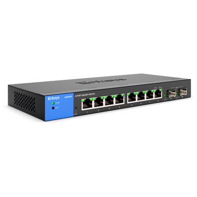 Linksys 8-Port Managed Gigabit Ethernet Switch with 2 1G SFP Uplinks - 8 Ports - Manageable - Gigabit Ethernet - 10/100/1000Base-T, 1000Base-X - 3 Layer Supported - Modular - 2 SFP Slots - 6.54 W Power Consumption - Optical Fiber, Twisted Pair - 5...
