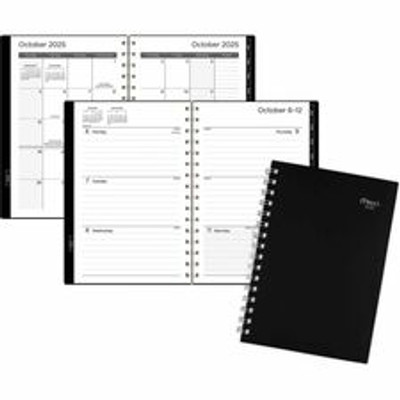 Mead Thicket Monthly Desk Pad Calendar, Compact, 17 3/4" x 11" - Small - Weekly, Monthly - 12 Month - January 2026 to December 2026 - 1 Week, 1 Month Double Page Layout - 17 3/4" x 11" Sheet Size - White Sheet - Twin Wire - Black - Poly - Black Co...