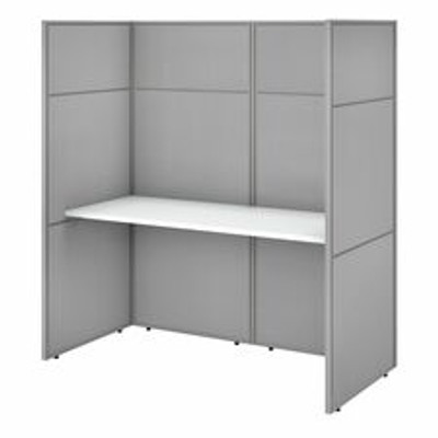 Bush Business Furniture Easy Office 60W Cubicle Desk Workstation with 66H Closed Panels - x 60" Width x 24" Depth Desk, 66" Height x 60" Width Panel - Material: Thermofused Laminate (TFL), Metal, Hardboard, Fabric, Steel, Engineered Wood - Finish:...