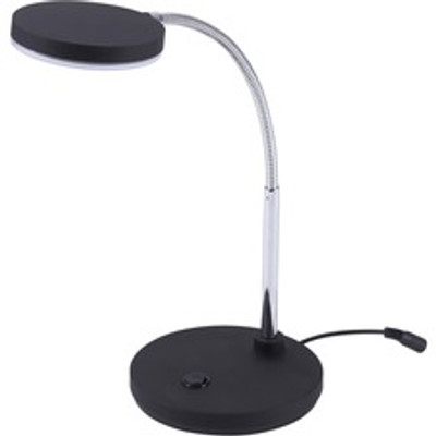 Bostitch Metal Gooseneck Desk Lamp, Black - LED Bulb - Polished Metal - Gooseneck, Flicker-free, Glare-free Light, Adjustable Head, Flexible Neck, Adjustable Brightness, Eco-friendly - Metal - Desk Mountable, Table Top - Black - for Desk, Table, H...