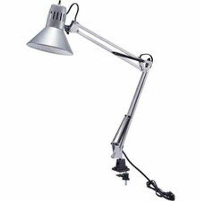 Bostitch Swing Arm Desk Lamp with Clamp, Silver - 36" Height - 9 W LED Bulb - Adjustable Arm, Durable, Flicker-free, Glare-free Light, Flexible Arm - 700 lm Lumens - Metal - Desk Mountable, Surface Mount - Silver - for Office, Classroom, Dorm, Hom...