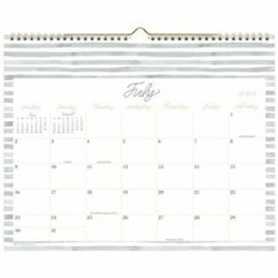 ACCO Leah Bisch Academic Wall Calendar - Medium - Academic - Monthly - 12 Month - July 2024 to June 2025 - 1 Month Double Page Layout - 12" x 15" Sheet Size - 2.81" x 2.19" Block - Twin Wire - Gray, White - Unruled Daily Block, Reference Calendar,...