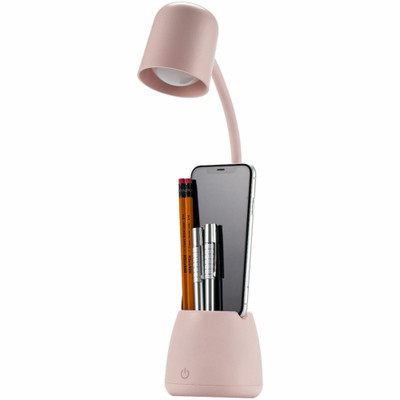 Bostitch Desk Lamp with Storage Cup, Pink - LED Bulb - Adjustable, Touch Sensitive Control Panel, Dimmable, Color Temperature Setting, Flicker-free, Adjustable Head, Adjustable Brightness, Glare-free Light - Desk Mountable, Table Top - Pink - for ...