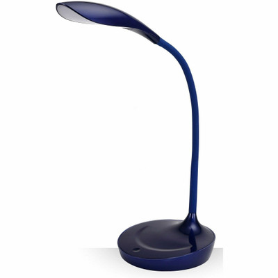 Bostitch Gooseneck LED Desk Lamp - 4.50 W LED Bulb - USB Charging, Gooseneck, Touch Sensitive Control Panel, Adjustable Brightness, Dimmable, Flexible Neck, Flicker-free, Glare-free Light, Eco-friendly - 480 lm Lumens - Desk Mountable - Blue - for...