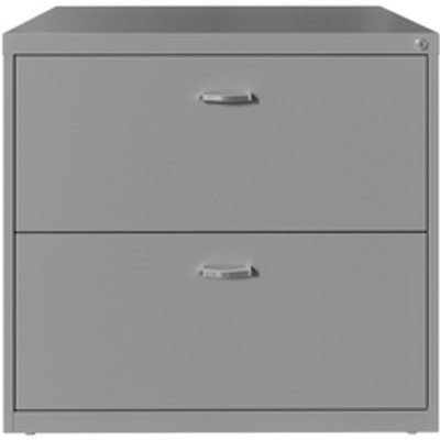 LYS SOHO Lateral File - 30" Width x 17.6" Depth x 27.8" Height - 2 x Drawer(s) for File - Sliding Door(s) - Letter - Lateral - Durable, Interlocking, Anti-tip, Ball Bearing Slide, Removable Lock, Ball-bearing Suspension, Pull Handle - Silver - Ste...