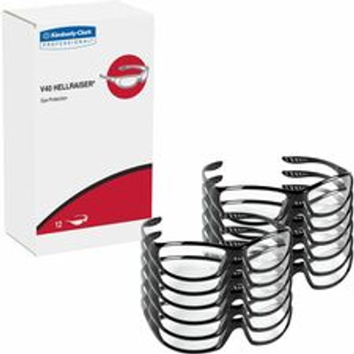 Kleenguard V40 Hellraiser Safety Eyewear - Recommended for: Workplace, Home, Industrial, Manufacturing, Indoor - Universal - UVA, UVB, UVC Protection - Polycarbonate - Durable, Lightweight, Wraparound Frame, Neck Cord, Scratch Resistant, Compact D...