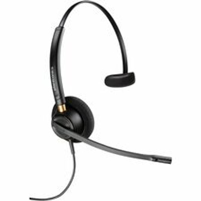 Poly EncorePro 510 with Quick Disconnect Monoaural Headset TAA - Mono - Mini-phone (3.5mm), Quick Disconnect - Wired - 20 Hz to 16 kHz - On-ear, Over-the-head - Monaural - Supra-aural - 2.58 ft Cable - Omni-directional, Noise Cancelling Microphone...