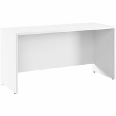 Bush Business Furniture Hampton Heights 60W x 24D Credenza Desk - 30" Height x 59" Width - Material: Engineered Wood, Laminate, Metal, Plastic, Thermofused Laminate (TFL) - Finish: Thermofused Laminate (TFL), White - Durable, Scratch Resistant, St...