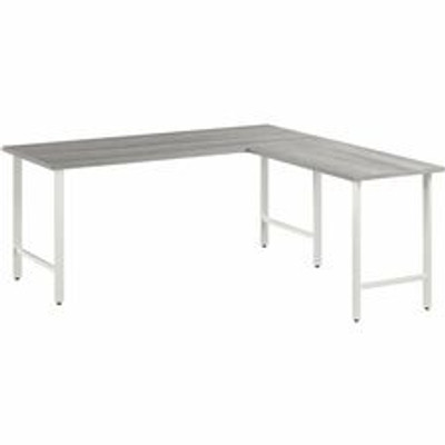 Bush Business Furniture Hustle 72W x 30D L Shaped Computer Desk with Metal Legs - x 72" Width x 30" Depth Desk - Material: Metal, Plastic, Thermofused Laminate (TFL), Engineered Wood - Finish: Thermofused Laminate (TFL), Platinum Gray - Durable, S...